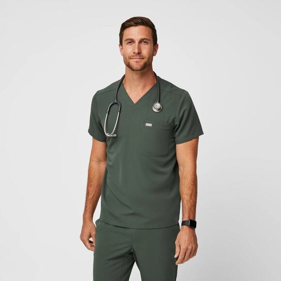 FIGS Men’s Green Leon Three-Pocket Scrub Top™ | NEW/NWT!! - Picture 2 of 11